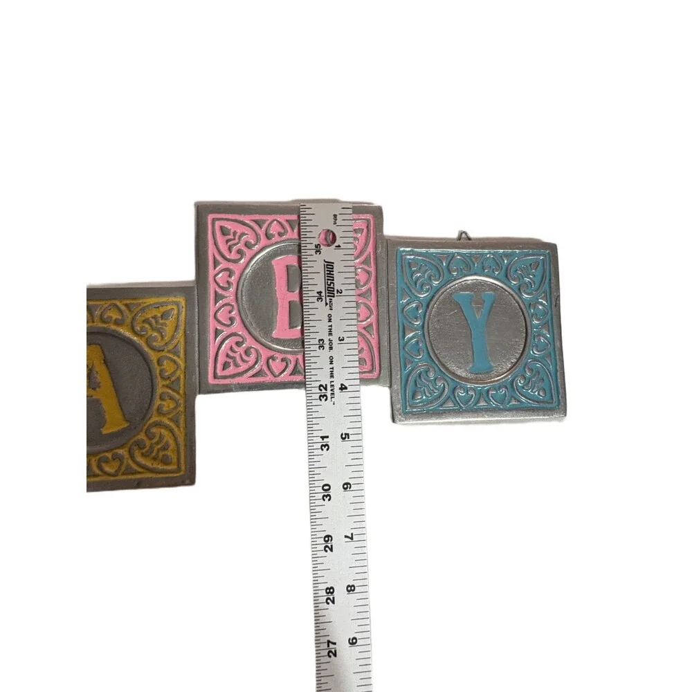 Baby Nursery Metal Wall Decor 16 X 6 X .50